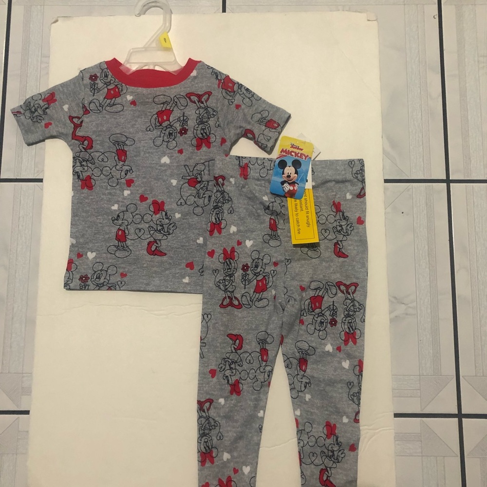 Mickey Mouse Unisex Baby and Toddler Cotton Pajama Set, 2-Piece, 12 M, New w/tag
